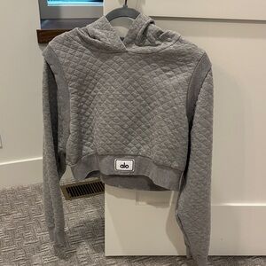 ALO Yoga Quilted Gray Women's Hoodie